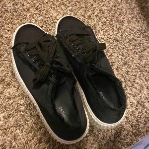 Silk black sneakers